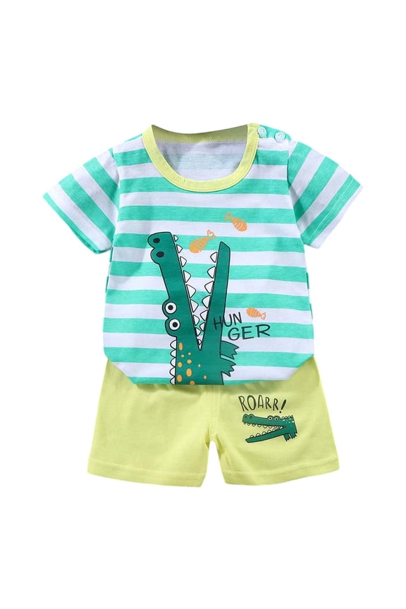 boy easter outfit Boys Summer Outfits 2 Piece Set Short Sleeve T Shirt And Shorts Casual Toddler Clothes For Daily Wear Age 6 Months To 6 Years