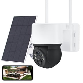 BoyKeep 3MP Solar Security Camera, Wireless Outdoor Waterproof 2.4G WIFI ,360 View, Color Night Vision, 2-Way Audio, PIR Detection,Rechargeable Battery