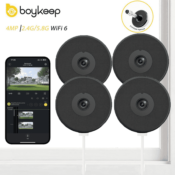 Boykeep 4MP 2.4G&5G WiFi Smart Security Camera, Indoor Outdoor Night Vision Surveillance Cam, Easy Quick Installation