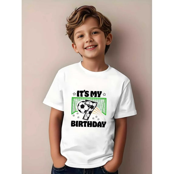 boys 7th birthday soccer celebration t shirt comfortable and soft short sleeve crew neck im 7 years old design