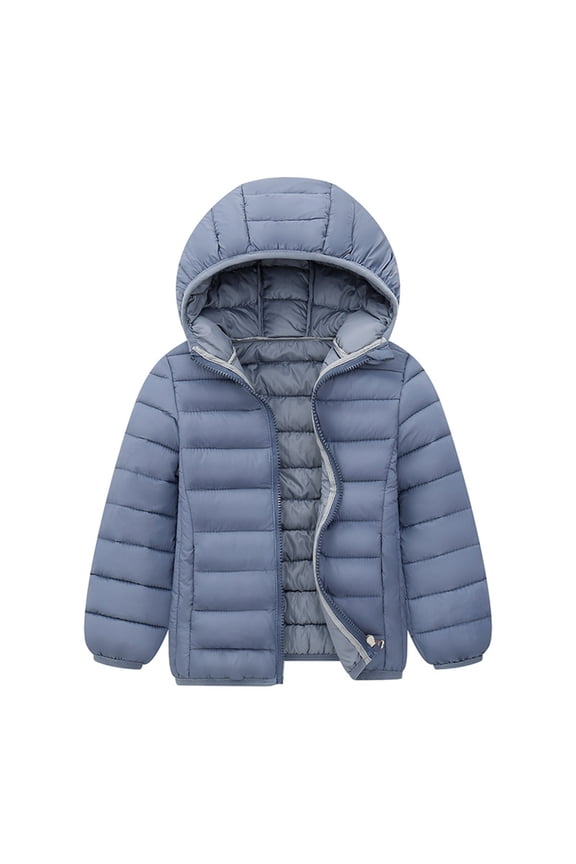 boys Puffer Jacket Kids Winter Hooded Soild Toddler Outwear Windproof Warm Youth Puff Coat 13-14 Years