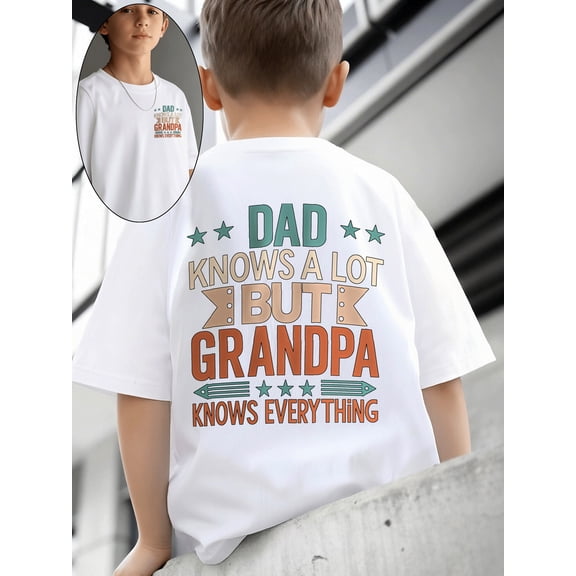 boys clothing boys cotton t shirts boys double sided print 100 t shirt dad but grandpa everything pattern 2026 and summer childrens clothing versatile kids t