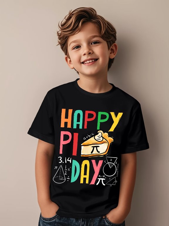 boys girls pi day t shirt math themed pi quotes symbols round neck short sleeve casual summer outfit suitable for birthday gifts events pi day parties machine washable