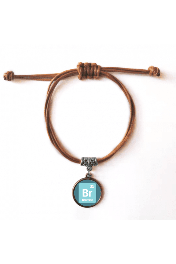 br br checal element science bracelet leather hide wristband brown jewelry