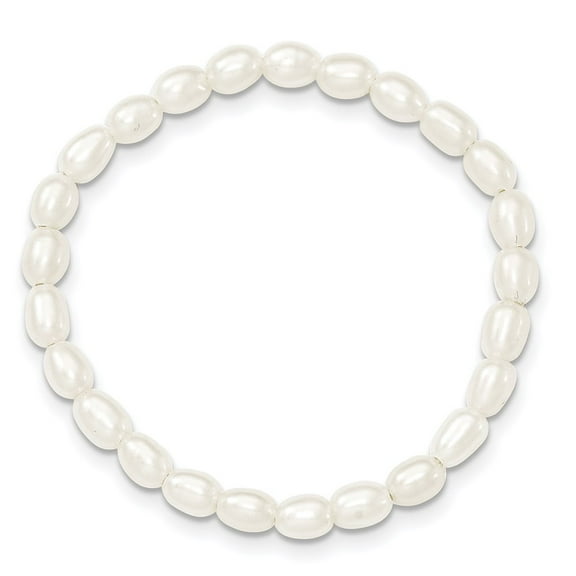 bracelet Adjustable & Stretch Wrap Pearl Freshwater White 4.5 mm