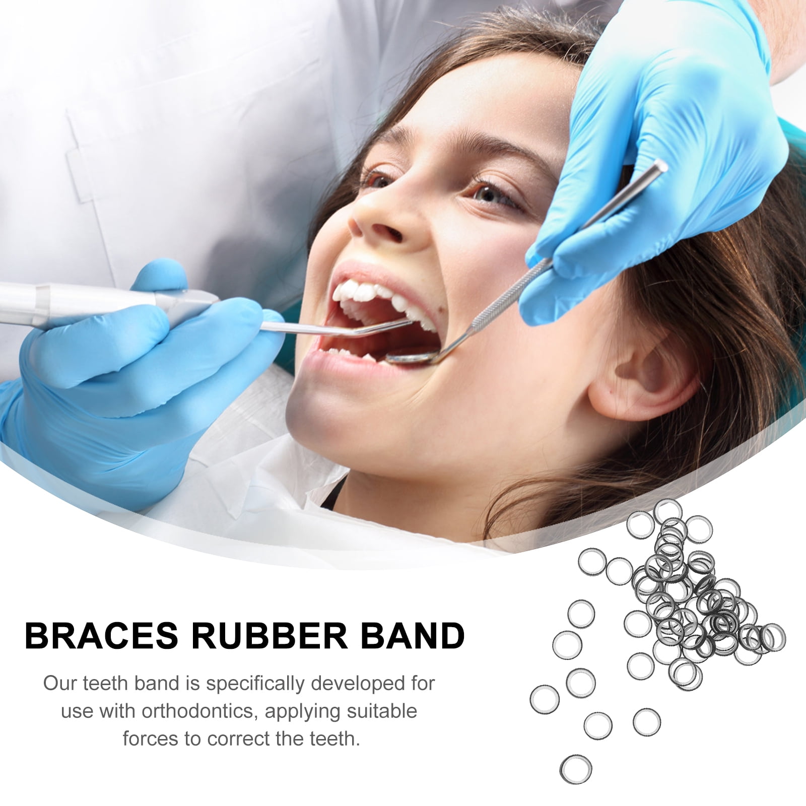 braces rubber band 400Pcs Continuous Teeth Bands Dental Orthodontic