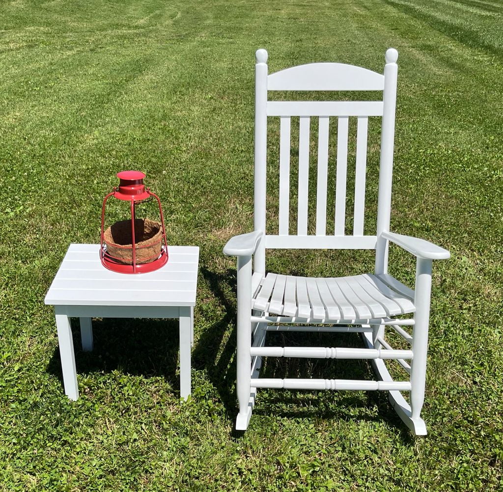 Bradley White Solid Hardwood Patio Rocking Chair