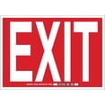 thumbnail image 1 of brady 22488 10" width x 7" height b-401 plastic, red on white exit and directional sign, legend "exit", 1 of 1
