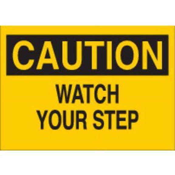 brady 85097 caution sign, 7 x 10in, bk/yel, eng, text