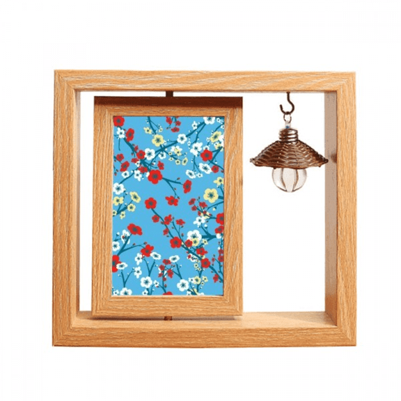 branch japan pattern Wooden Rotating Picture Photo Frame 4x6