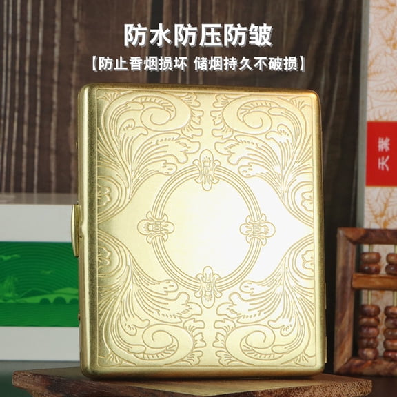 brass creative cigarette holder, cigarette shell metal cigarette box