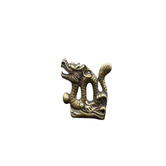 brass hand carved Dragon small statue pendant A3 Collection OLD Pure