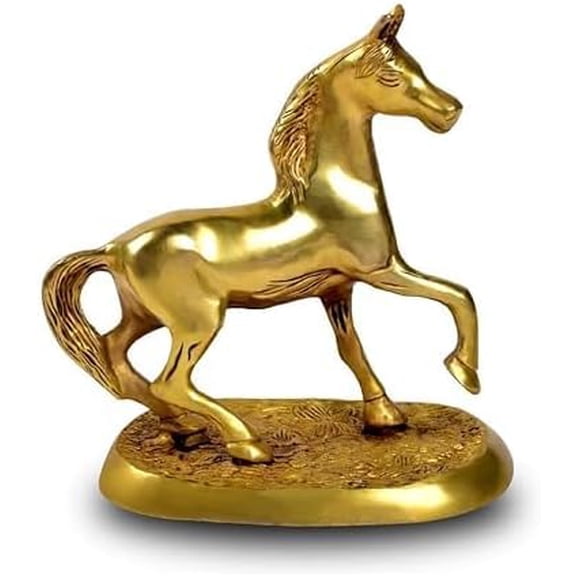 brass horse statue for home dcor, size : 6"