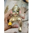 thumbnail image 1 of brass painted with acrylic color laddu Gopal statue idol for home, 1 of 2
