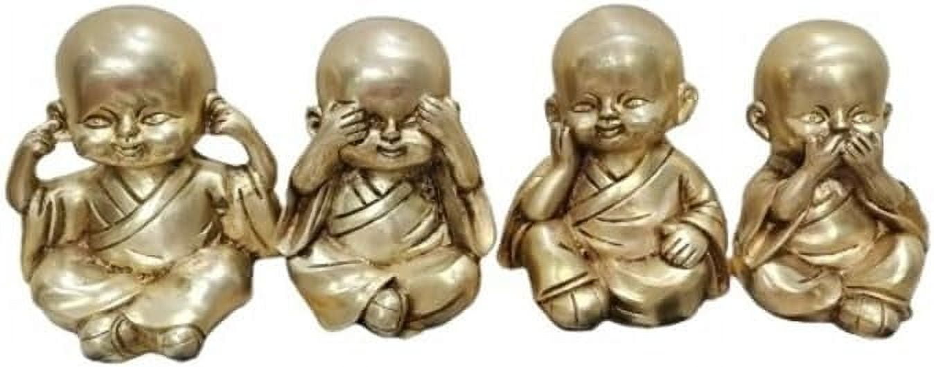 brass set of Wise Monks Baby Buddha Statues - Walmart.com