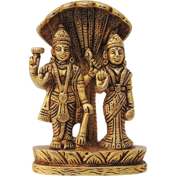 brass small vishnu lakshmi statue for home/ office temple