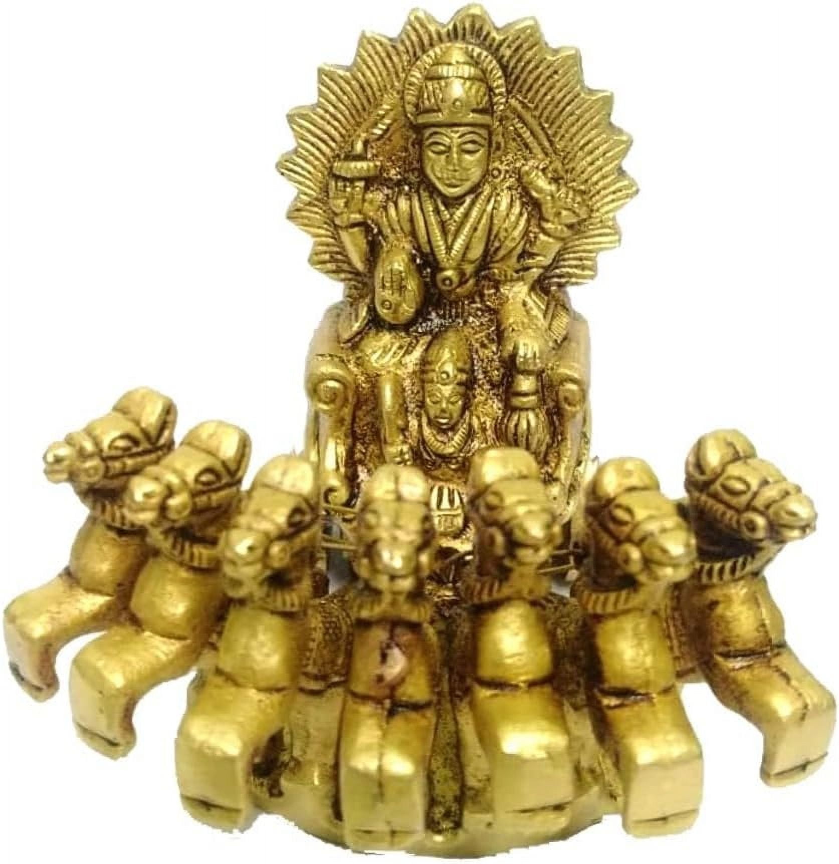 brass surya god with chariot/ rath with 7 horses , small size - Walmart.com