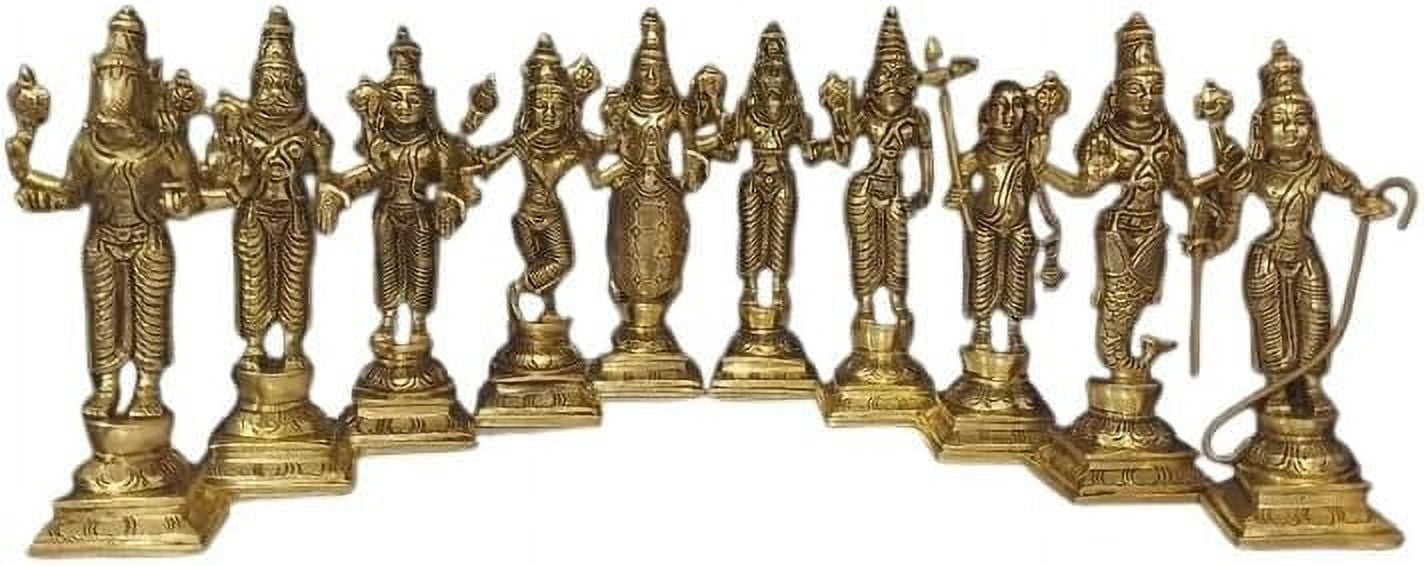 brass vishnu das avatar statue , size : 6" height for home temple ...