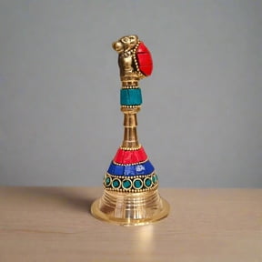 brass with stone work bell for temple/ gift item