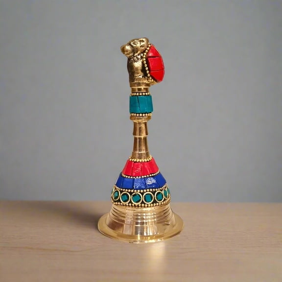 brass with stone work bell for temple/ gift item