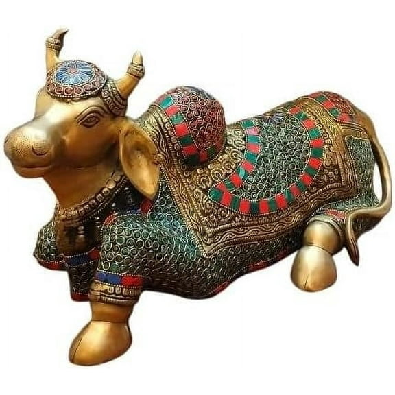 brass with stone work nandi statue for home/temple/ home dcor/ gift item