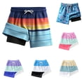thumbnail image 1 of bravefron Boys Swim Trunks with Compression Liner 4-Way Stretch Quick Dry Bathing Suit Toddler Beach Shorts Graphic Prints Swimwear, 1 of 4