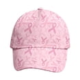thumbnail image 1 of bravefron Cancer Awareness Gift Cap Washed Distressed Trendy Design Adjustable Baseball Hat for Women Men Friends Family Breathable Lightweight Durable Awareness Cap, 1 of 4