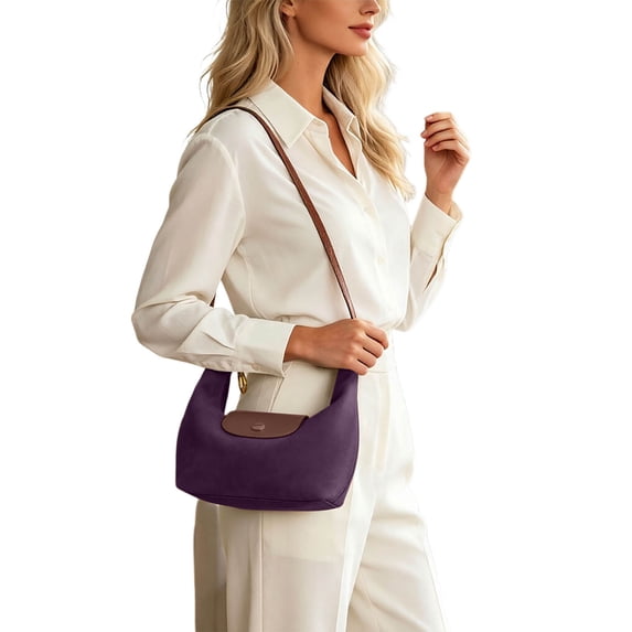 bravefron Compact Tote Crossbody Bag, Lightweight Textured Finish Handbag, Everyday Shoulder Satchel for Work Travel