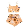 thumbnail image 1 of bravefron Halloween Pajamas for Women Sleeveless Vest Shorts Set Casual Home Wear Comfortable Loungewear Holiday Sleepwear Pajama Set, 1 of 3