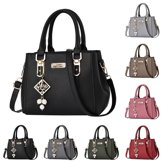 bravefron Leather Crossbody Bag Elegant Adjustable Strap Multi Compartment Zipper Pocket Travel Convertible Shoulder Word Handheld Bag