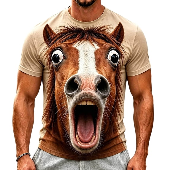 bravefron Men's 3D Animal Graphic T-Shirt Short Sleeve Casual TeeShort Sleeve Tshirts Novelty Streetwear Tops Trendy Summer Shirt for Men
