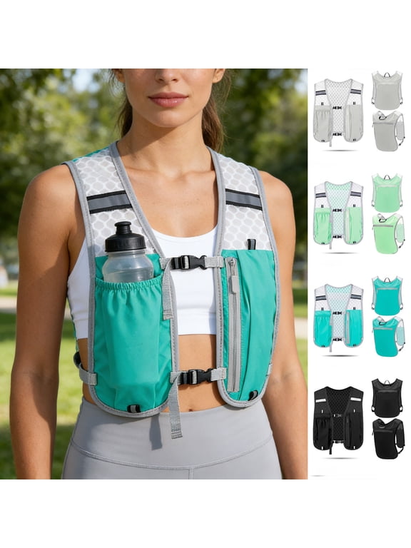 Reflective Hydration Running Backpack Breathable Vest with Phone Pocket for Cycling Jogging Commuting Outdoor Sports Hydration Backpack