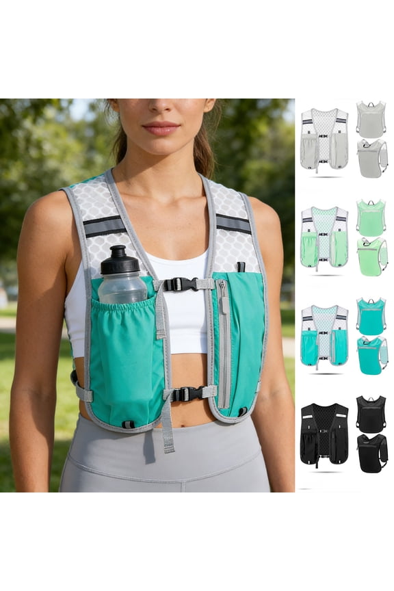Reflective Hydration Running Backpack Breathable Vest with Phone Pocket for Cycling Jogging Commuting Outdoor Sports Hydration Backpack