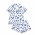 thumbnail image 1 of bravefron Sleepwear Set for Women Silk Short Sleeve Pajama Top with Matching Bottoms Relaxed Fit Soft Cotton Comfortable Nightwear Pajama Set, 1 of 2