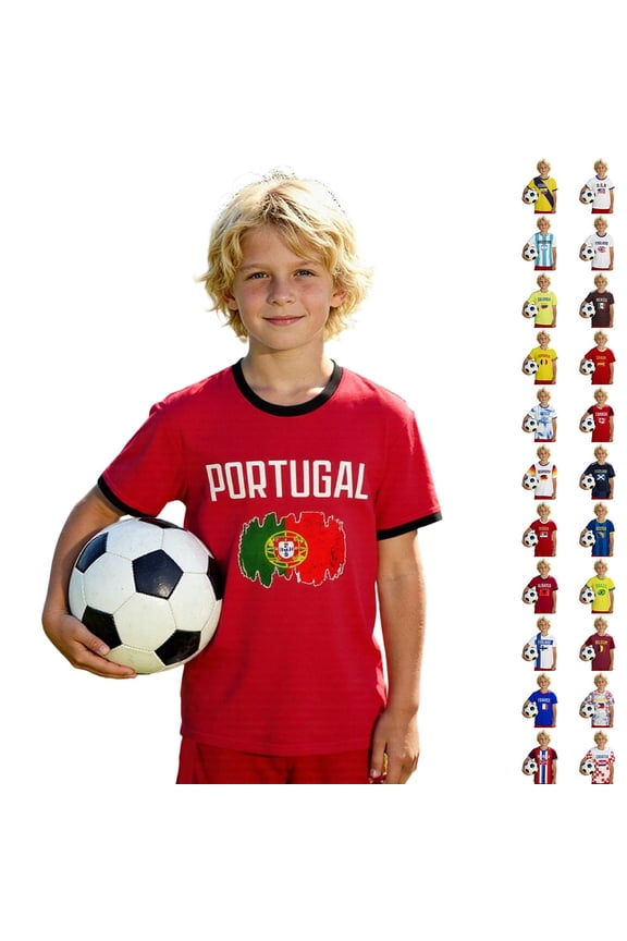 Soccer Jerseys Kids Comfort Fifa World Cup 2026 Short Sleeve Clothes Loose Fit Boys Clothes Crew Neck Summer Outfit,11-12 Years