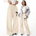 thumbnail image 1 of bravefron Girls Sweatpants Bow Back Pocket Jogger Loose Straight Leg Athletic Soft Athletic Joggers Track Pants Outfit Casual Kids Sports Trousers, 1 of 7