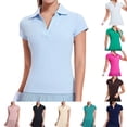 thumbnail image 1 of bravefron Women's V-Neck Polo Shirts Golf Tennis UPF 50+ Short Sleeve Sun Protection Workout Tops Quick Dry Golf Polos Collared Shirt, 1 of 7