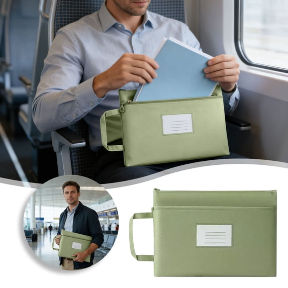bravefron Zipper File Pouch A4 Zipper File Pouch with Handle Double Layer Storage Organizer for Travel Puzzles Books School Office Document Holder Pouch