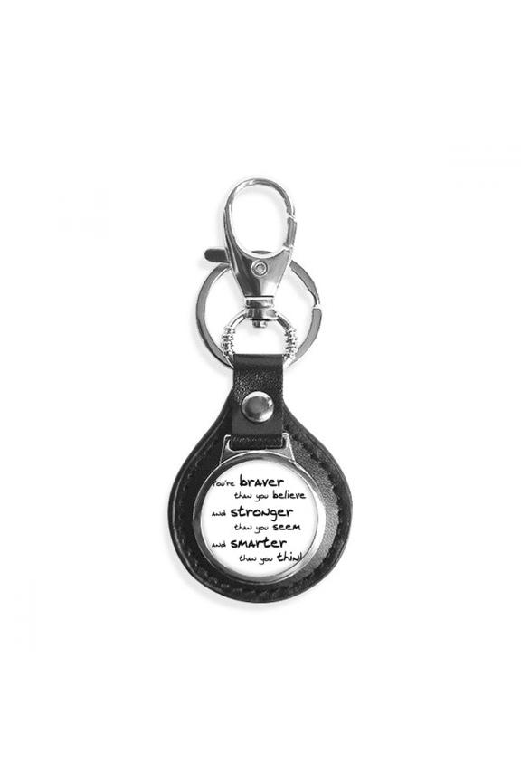 braver stronger smarter quote key link chain keyholder finder hook metal