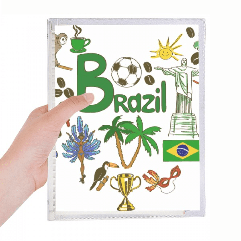 brazil love heart landscap national flag notebook loose diary refillable journal statiry