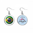 thumbnail image 1 of brazil national flag soccer football earring drop summer watermelon earring wear, 1 of 4