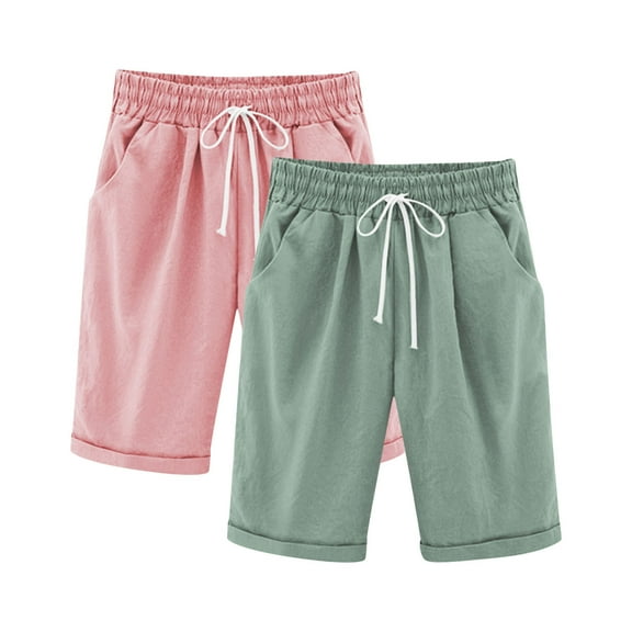 breaise 2 Pack Kids Shorts Toddler Boys Girls Athletic Shorts Kids Drastring Elastic Waist Running Shorts with Pockets