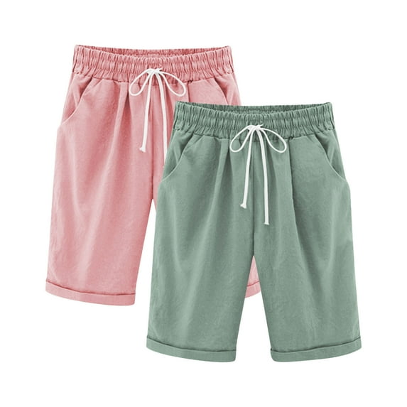 breaise 2 Pack Kids Shorts Toddler Boys Girls Athletic Shorts Kids Drastring Elastic Waist Running Shorts with Pockets
