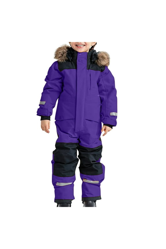 breaise 2-Piece Snowsuit Set for Girls Boys Winter Hooded Puffer Jacket & Snow Bib Pant, Kids Ski Suits Ultralight Outfit