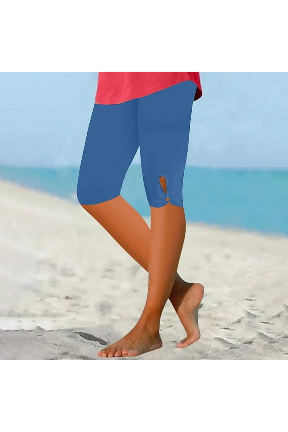 2024 Capri Leggings for Women High Waisted Stretch Yoga Pants Tummy Control Worlout Tights Buttery Soft Knee Length Cropped Trousers