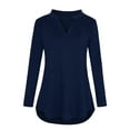 thumbnail image 1 of breaise 2025 Nursing Tops - Nursing V-Neck Breastfeeding Shirts - 3/4 Roll Sleeve Blouses Tunic Top for Breastfeeding Moms, 3-in-1 Convertible Maternity Postpartum Shirts, 1 of 8