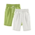 thumbnail image 1 of breaise 2PC Kids Bermuda Shorts Summer Drastring Athletic Shorts Elastic Waist Knee Length Sports Shorts, 1 of 4