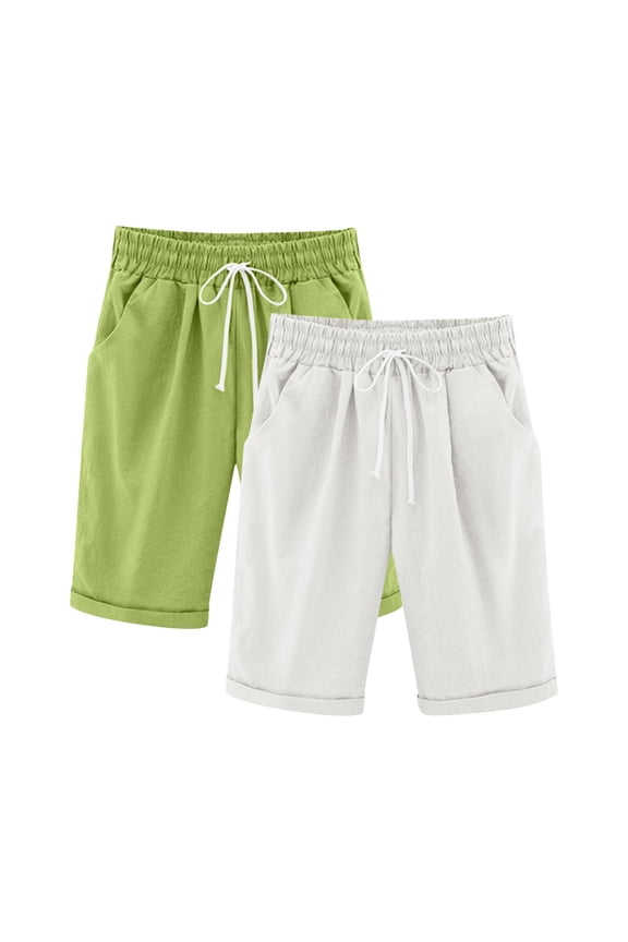 2PC Kids Bermuda Shorts Summer Drastring Athletic Shorts Elastic Waist Knee Length Sports Shorts