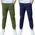 thumbnail image 1 of breaise 2PC Kids Boys Casual Joggers Pants - Cotton Drawstring Chino Cargo Pants Hiking Outdoor Twill Track Jogging Sweatpants Pants 3-13Year, 1 of 6