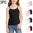 breaise 3PC Girls' Sleeveless Tank Tops Basic Ribbed Camisole Solid ...